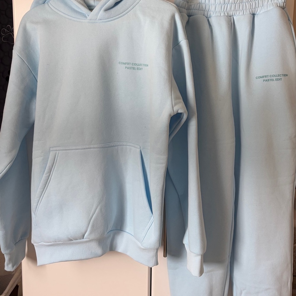 Light Blue Hoodie and Sweatpants Set